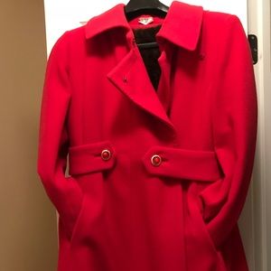 Hot pink fur lined coat